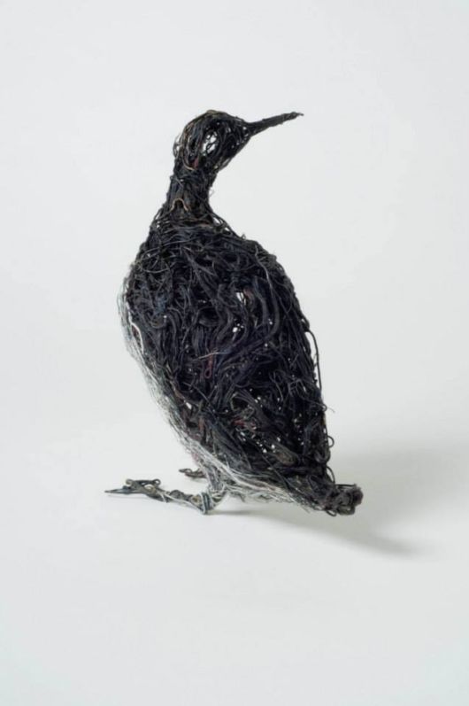 Bird Sculptures Made Out Of Telephone Wire