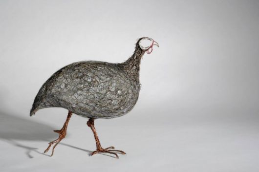 Bird Sculptures Made Out Of Telephone Wire