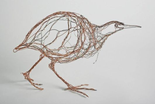 Bird Sculptures Made Out Of Telephone Wire
