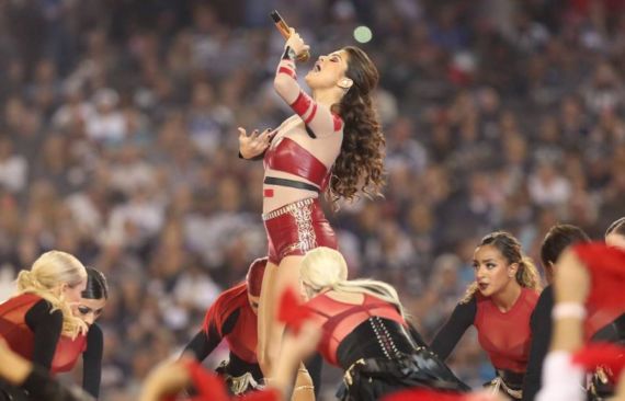 Selena Gomez Performs At An NFL Game