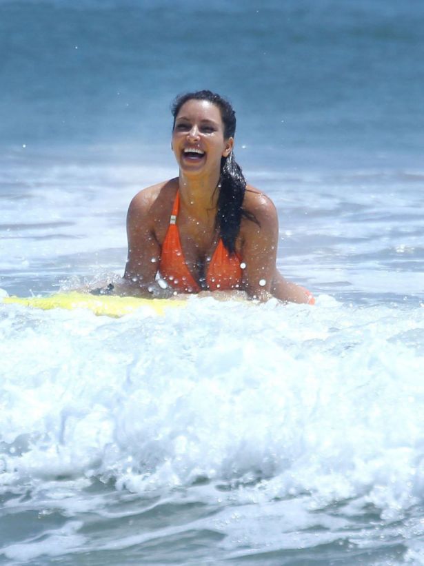 Miss Kardashian Surfing In Mexico